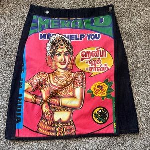 Unique Jean graphic skirt